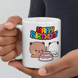 Mr UVD White & Brown Graphic Printed Ceramic Matte Mug 350 ml image 2