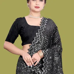 Hesika Embellished Sequinned Art Silk Heavy Work Banarasi Saree image 3