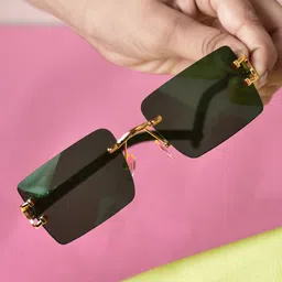 DressBerry Unisex Rimless Browline Sunglasses With UV Protected Lens DBSG24-23113-BK-picture-26