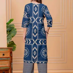 JC4U Women Ethnic Motifs Printed Cotton Kurta with Trousers & Dupatta image 2