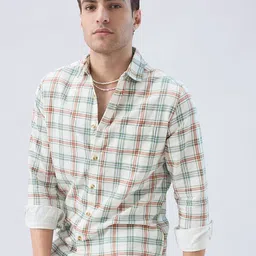 VASTRADO Men Classic Slim Fit Checked Casual Shirt-image-21