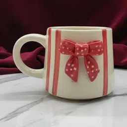 CHAAK DESIGN Multicoloured & Off White Striped Ceramic Glossy Core Set of Cups and Mugs image 3