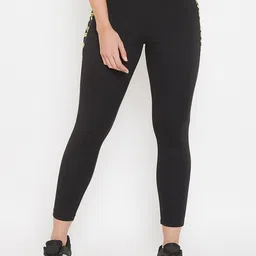 Solid Women Black Tights-image-3