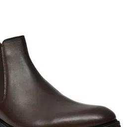 NICO NERINI Men Brown Leather Flatform Heel Chelsea Boots image 5
