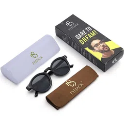 Eyejack Unisex Black Lens & Black Round Sunglasses with image 5