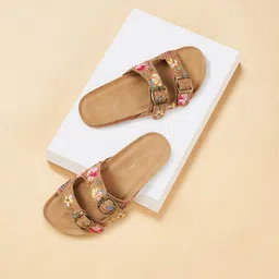 Forever Glam by Pantaloons Women Printed Open Toe Flats with Buckles image 1