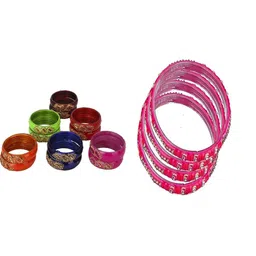 SOMIL Set Of 16 Stone-Studded Bangles-picture-42