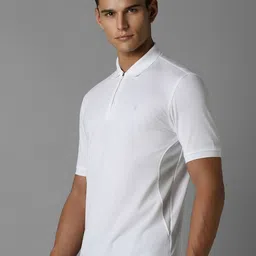 Louis Philippe Men Solid Polo Collar T-Shirt image 3
