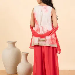 Stylo Bug Girls Ethnic Motifs Woven Design Kurta with Palazzo & Dupatta image 3