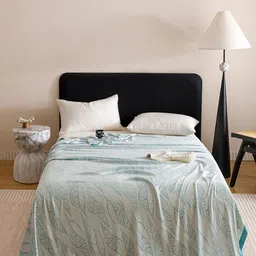 JC HOME Blue Floral AC Room Single Bed Quilt-image-1