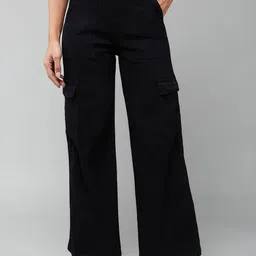 DOLCE CRUDO Women Wide Leg High Rise Clean Look Stretchable Jeans-picture-29