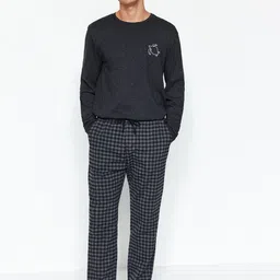 Trendyol Checked Straight-Leg Lounge Pants-picture-29