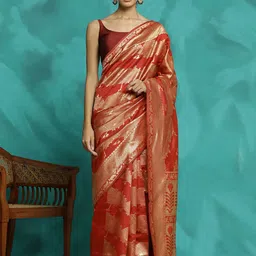 SHADOW & SAINING Woven Design Zari Banarasi Saree-picture-23