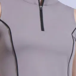 HRX by Hrithik Roshan Mandarin Collar Sleeveless Slim Fit T-shirt image 4