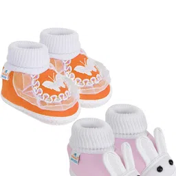 NESKA MODA 12 To 18 Month NonSlip Set of 2 Pair Toddler Baby Unisex Soft Cotton Rabbit Face Booties-picture-18