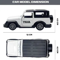 bhuvienterprises Present Die-Cast Thar SUV Toy Car with Light & Music – 1:36 Scale, Pull Back image 2
