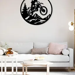 ARTROOMS Black Bike Rider Metal Wall Hanging-image-83