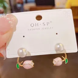 Octagon hub Floral Drop Earrings-picture-33