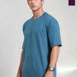 GLOWBERRY Men Pack Of 2 Solid Oversized Fit Cotton T-shirt-picture-23