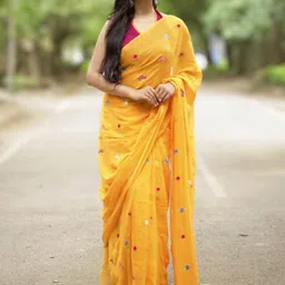 Ruuprekha Floral Embroidered Pure Cotton Saree-picture-12