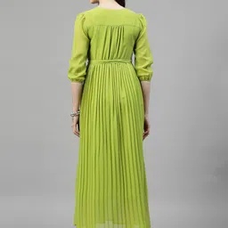 aayu Puff Sleeve Georgette Fit & Flare Maxi Dress image 4