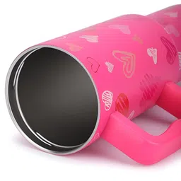 HOUSE OF QUIRK Rose & Red Single Stainless Steel Printed Double Wall Vacuum Water Bottle image 5