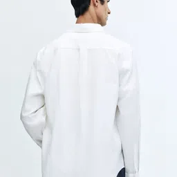 H&M Men Regular Fit Linen Cotton Shirt image 3