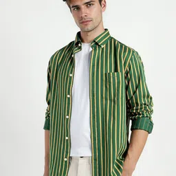 GANT Men Relaxed Fit Vertical Striped Button-Down Collar Pure Cotton Casual Shirt-picture-19