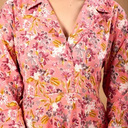 NAMA'S Women Floral Printed Regular Cotton Kurta with Trousers & With Dupatta image 3