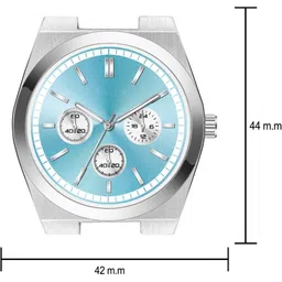 SZN Men Dial & Stainless Steel Straps Analogue Watch Crono royal BlueDLSZN33300574 image 4