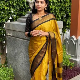 A S CREATION Woven Design Border Pure Silk Kanjeevaram Saree-picture-46