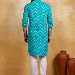 DEVOILER Men Bandhani Printed Kurta image 2
