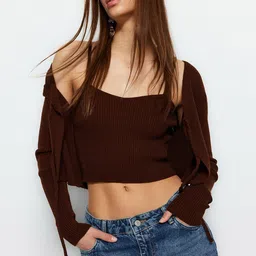 Trendyol Ribbed Front-Open Sweaters-picture-30