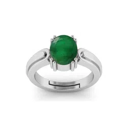 RRVGEM Emerald Ring 3.25 Ratti 3.00 KT Emerald Silver Plated Adjustable Finger Ring-picture-42
