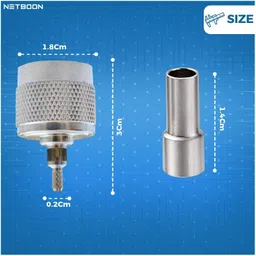 Netboon N Male Crimp Soldering Connector for RG316/RG174 RF Coaxial Cables - Pack of 2 Antenna Amplifier image 3