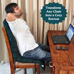 maatrikaa Straight Cotton Long Chair Pad with Two Square Cushions Breast Support Cushion image 2