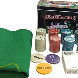 shizuha Texas Hold'em Poker Set with Gaming Mat 36x24", 200 Professional Chips image 2