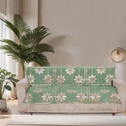 MORADO Lime Green & Silver-Toned Other Sofa Cover image 5