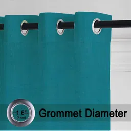 HOMEMONDE Blue Set of 2 Sheer Long Door Curtain image 2