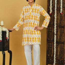YK X Trampoline Boys Printed Regular Pure Cotton Kurta with Pyjamas-picture-42