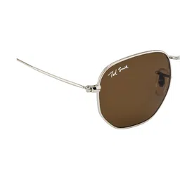 Ted Smith Unisex Brown Lens & Silver-Toned Square Sunglasses with image 2
