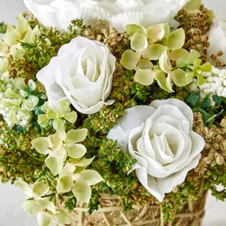 Home Centre White & Yellow Artificial Flower With Pot image 3