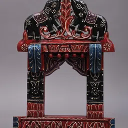 Exotic India Wooden Ethnic Motifs Matte Handmade Hall Jharokha Wall Hangings - 17 In image 2