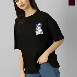 Kushi Flyer Women Typography 2 V-Neck Drop-Shoulder Sleeves Pockets T-shirt-image-24
