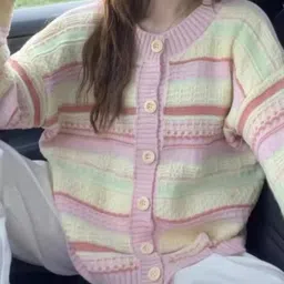 StyleCast Women Open Knit Self Design Round Neck Cardigan image 3