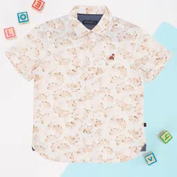 Pantaloons Junior Boys Spread Collar Abstract Printed Cotton Casual Shirt-picture-44