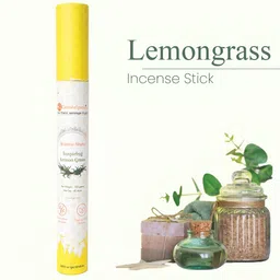 GaneshaSpeaks Brown & Yellow Wooden Lemongrass Pooja Incense Stick image 1