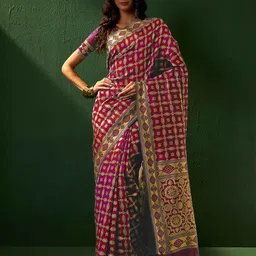 SHADOW & SAINING Woven Design Zari Silk Blend Banarasi Saree-picture-11