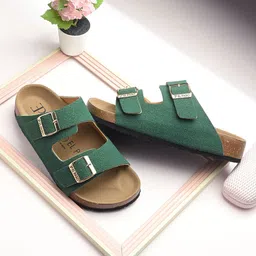 El Paso Women Open Toe Flats with Buckles-image-68