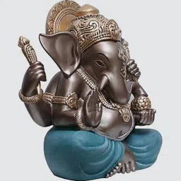 royaloak Big Ganesha Polyresin Gray & Teal Water Resistant image 5